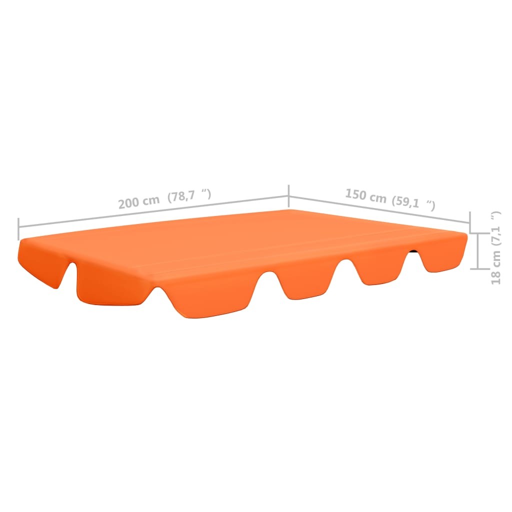 Replacement Canopy for Garden Swing Orange 226x186 cm 270 g/m²